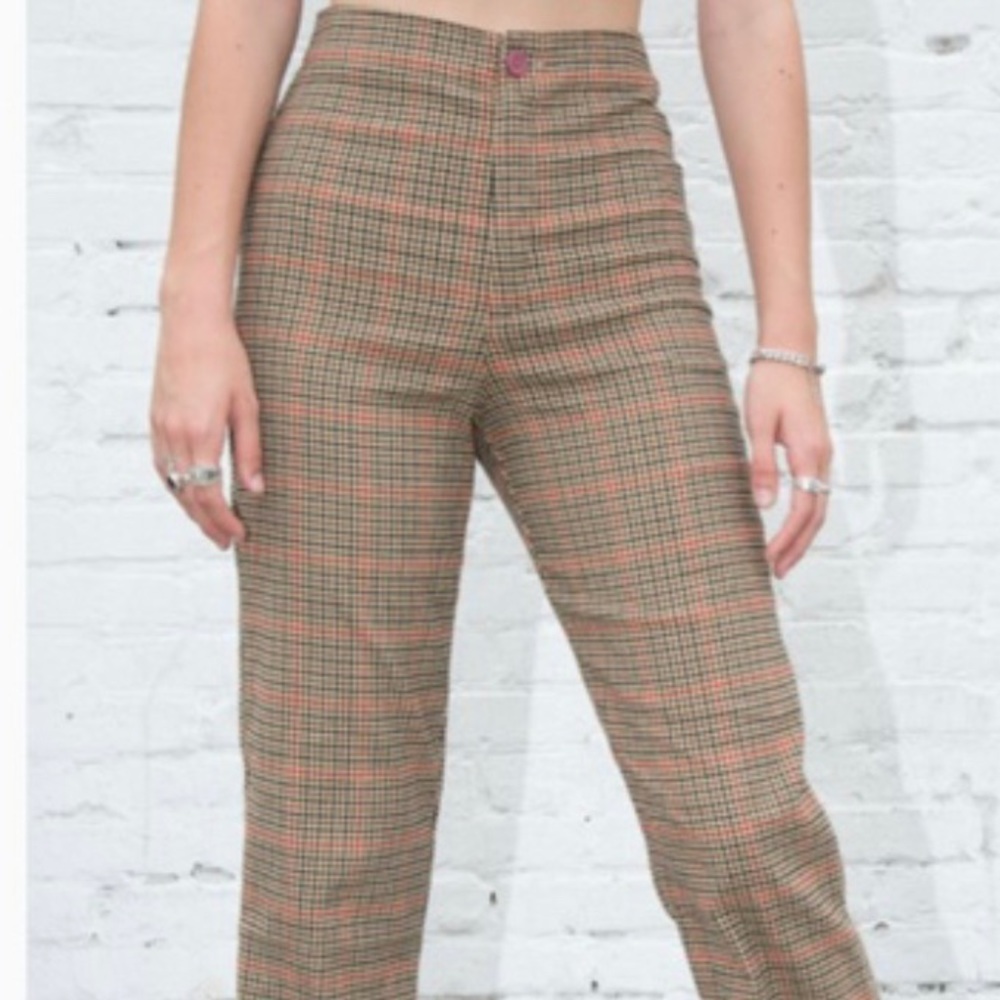 Plaid brown pants